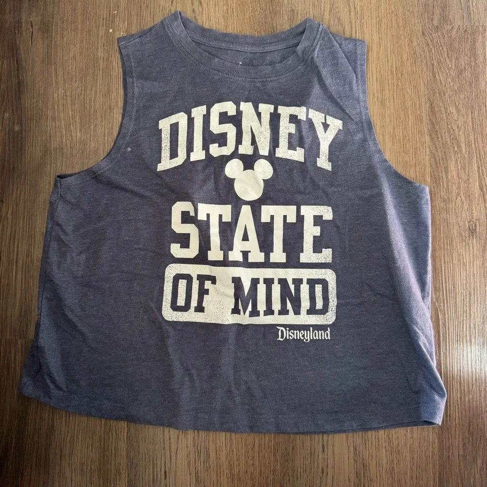 Disney Disneyland State of Mind Graphic Crop Tank Top Women's Size S Blue